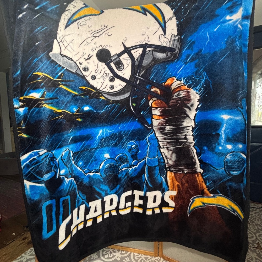 Northwest Los Angeles Chargers Throw Blanket Blue NFL Football Graphic Plush